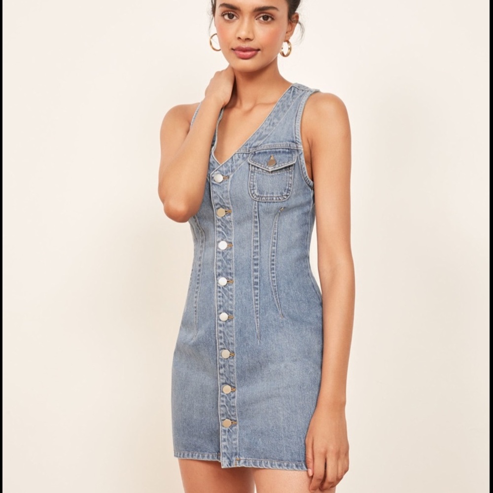 🆕 Reformation denim overalls dress- size 12
